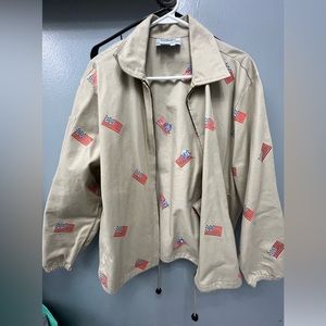 Casey Coleman vintage jacket with American flags size medium